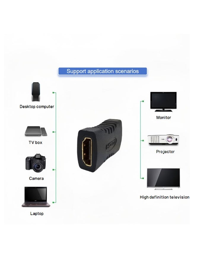 HDMI Female To Female Coupler Extender Adapter Black - Image 3